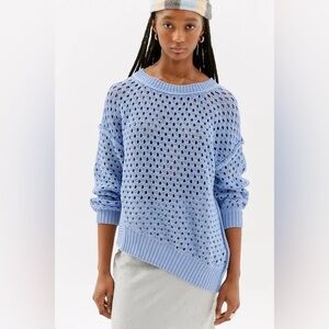 BDG Women's Light Blue Open Knit Sweater